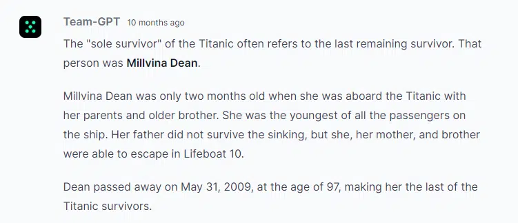 asking AI about Titanic