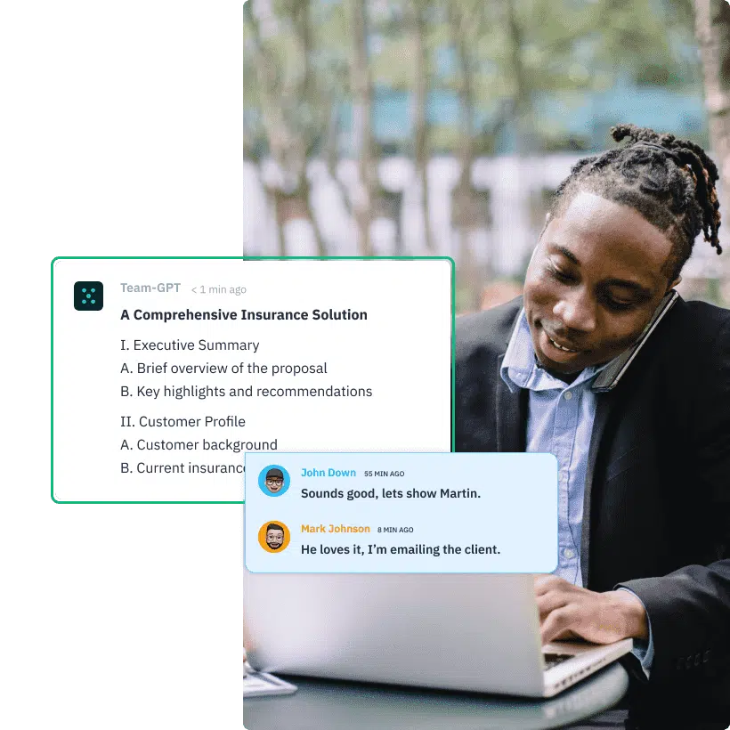 Insurance teams using Team-GPT
