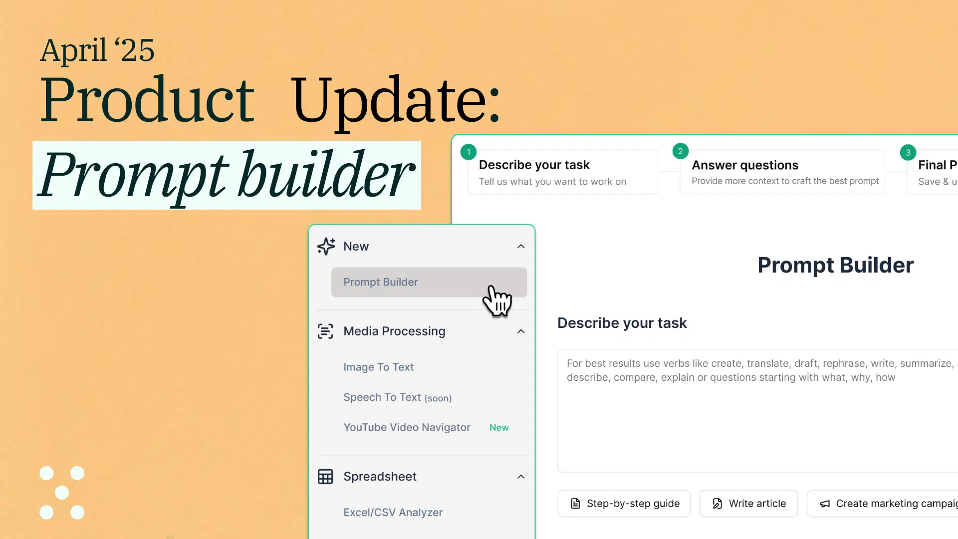 April Product updates - Prompt builder